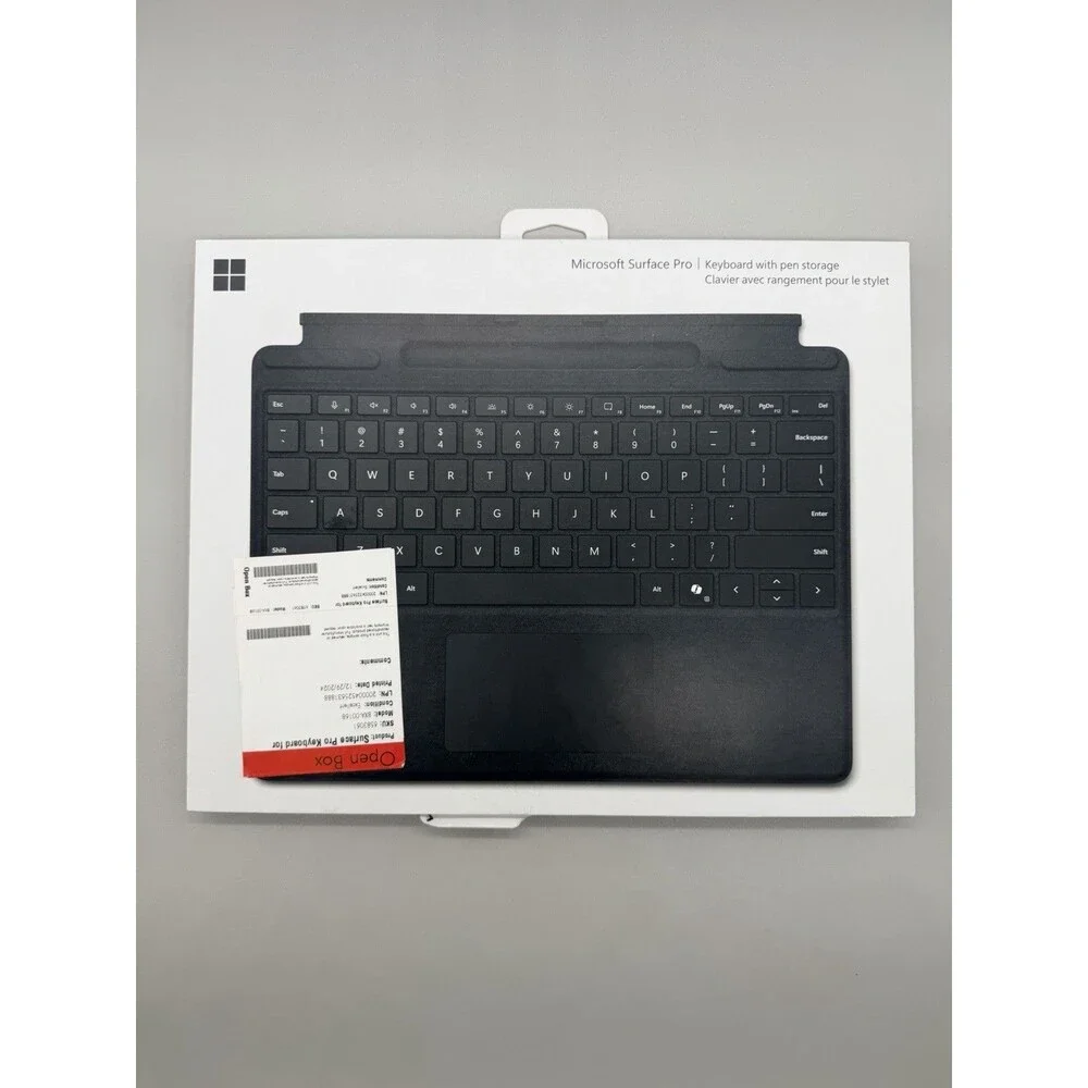 Microsoft Surface Pro Keyboard with Pen Storage Black - Model 1864, 8,9,10 11th